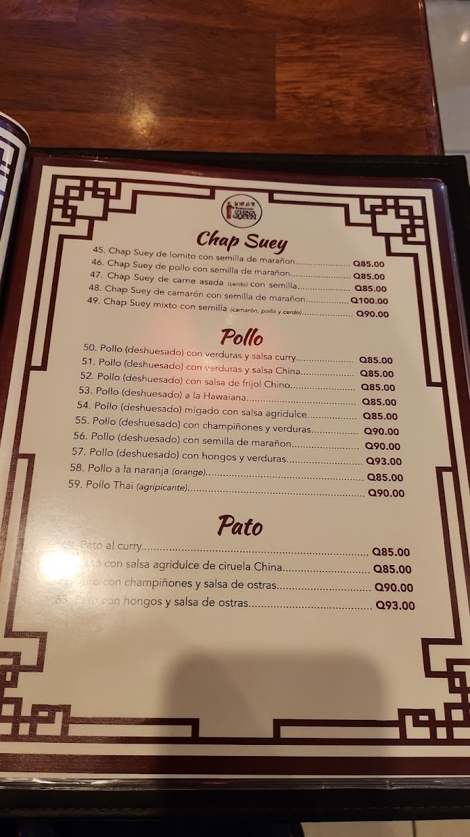 Menu China Queen 2-1