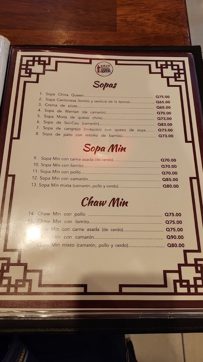 Menu China Queen 2-2