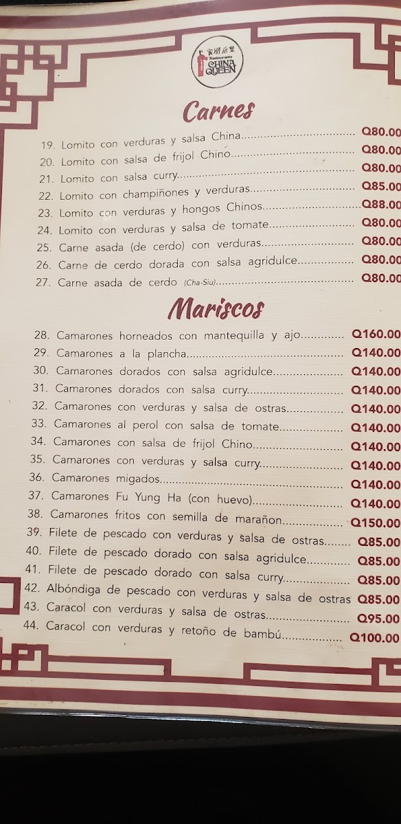 Menu China Queen 2-4