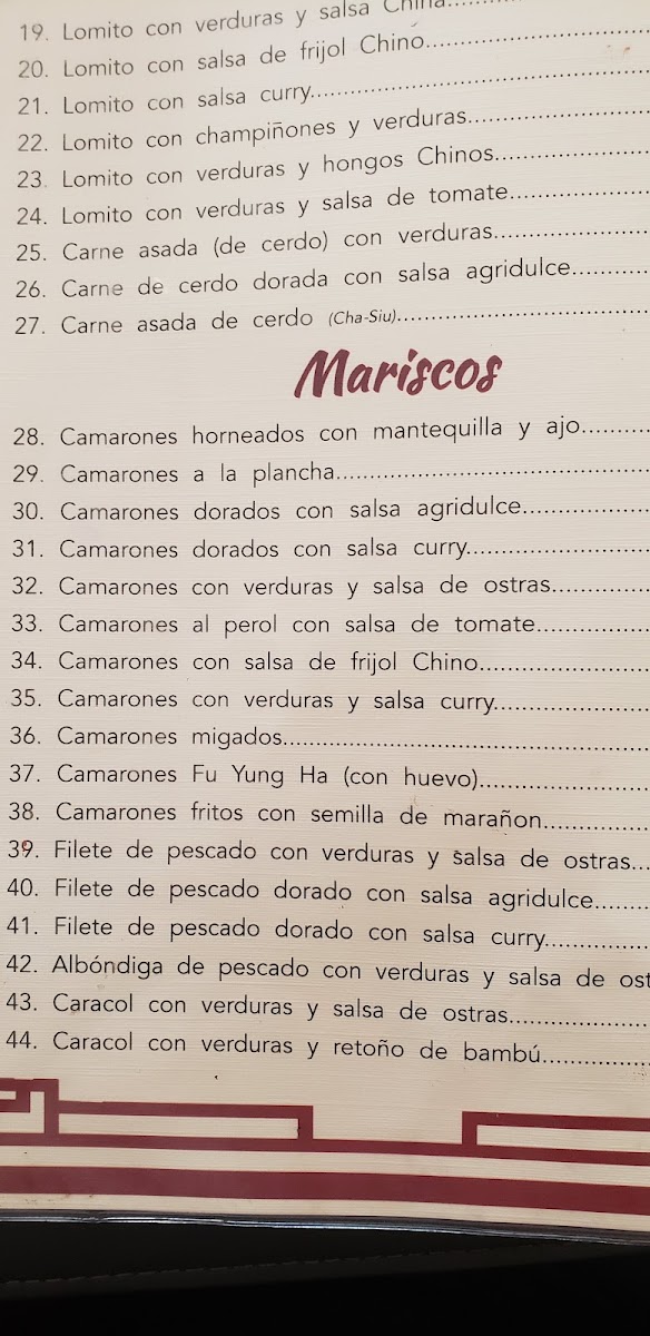 Menu China Queen 2-7