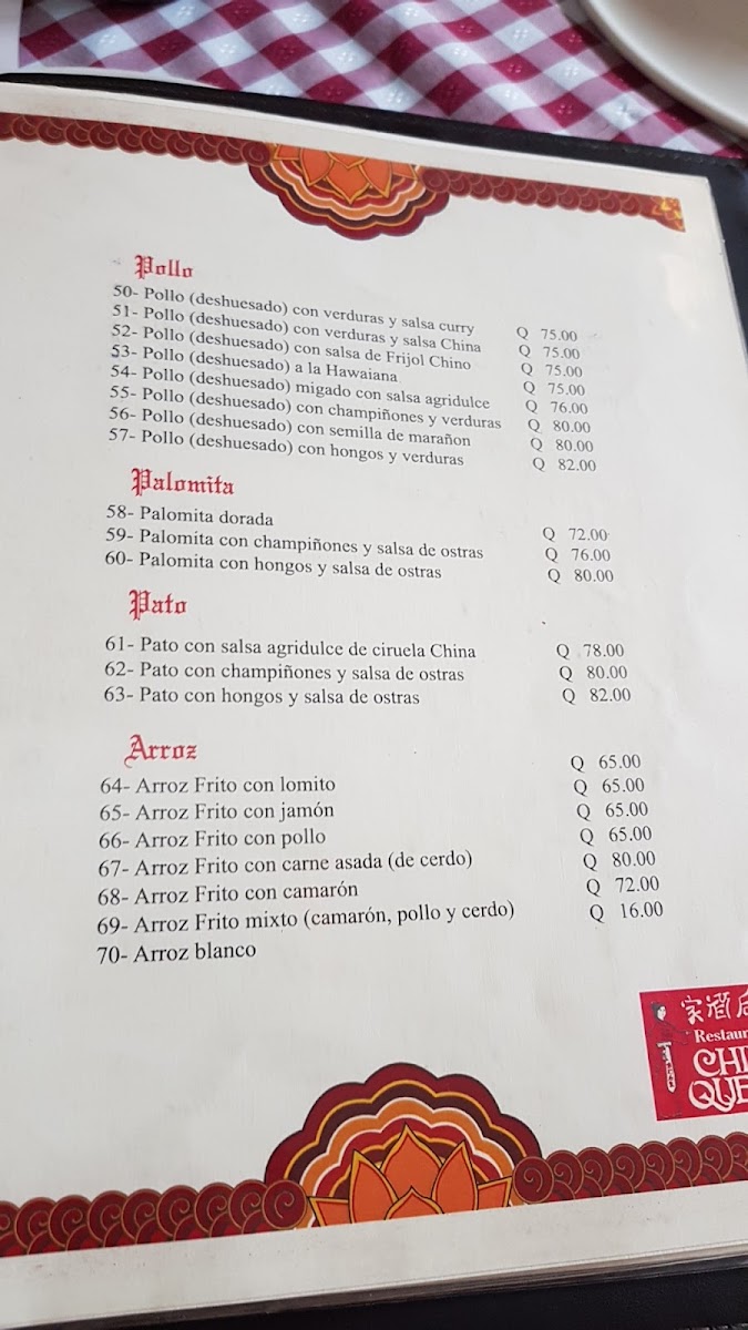Menu China Queen 2-9