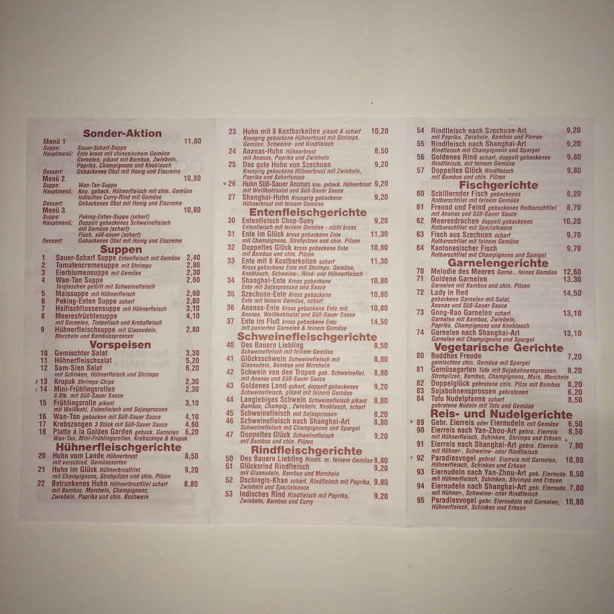 Menu China-Restaurant Golden Garden-1