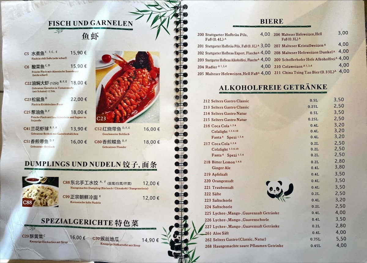 Menu China Restaurant Panda-1
