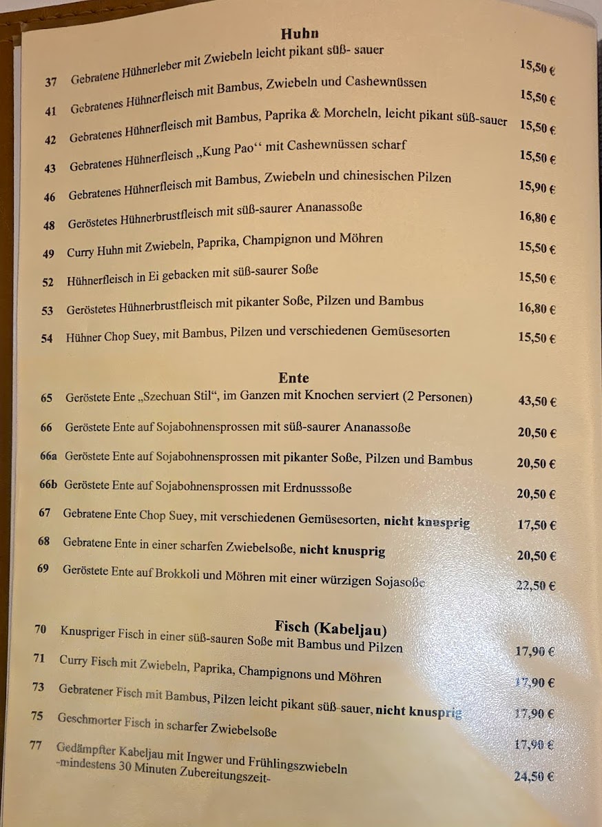 Menu China Restaurant Peking Pavillon-1