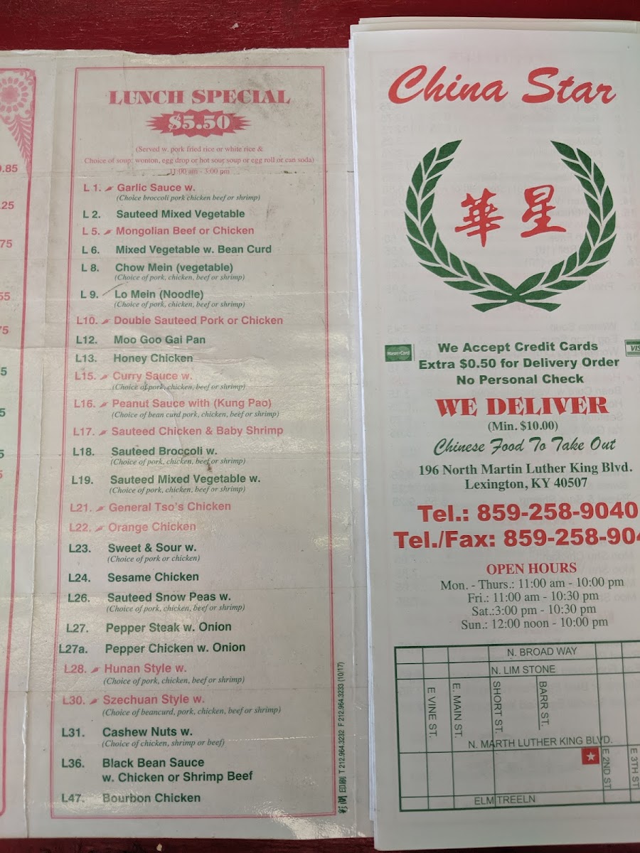 Menu China Star Chinese Restaurant-8