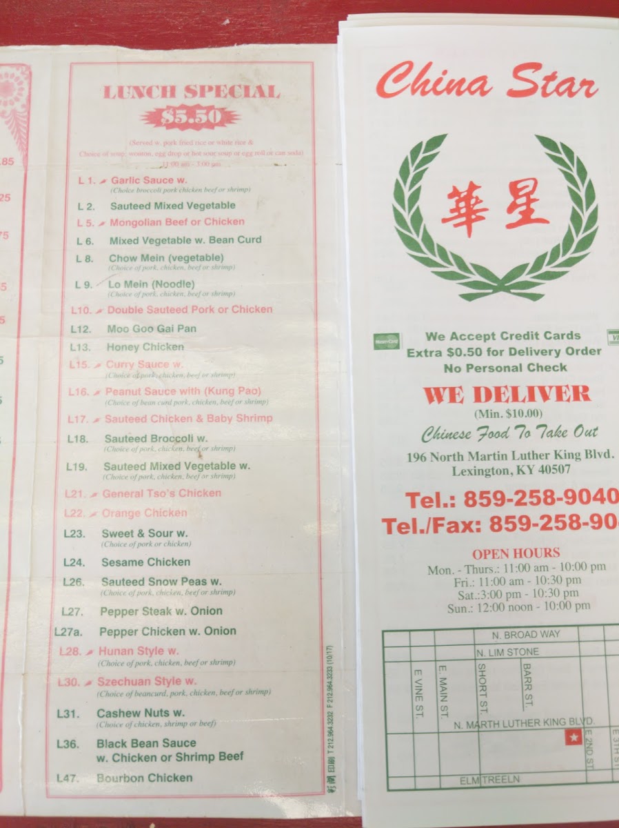Menu China Star Chinese Restaurant-9