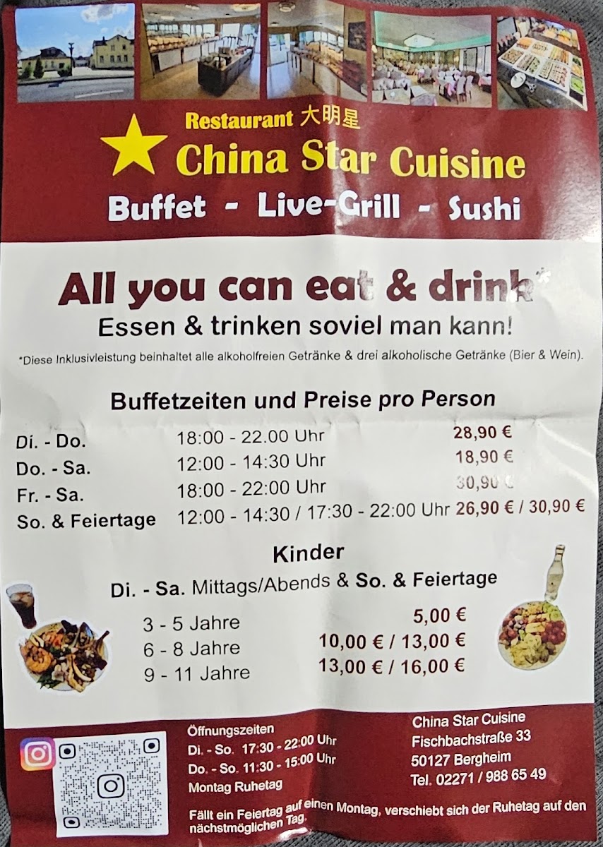 Menu China Star Cuisine - All You Can Eat & Drink-1