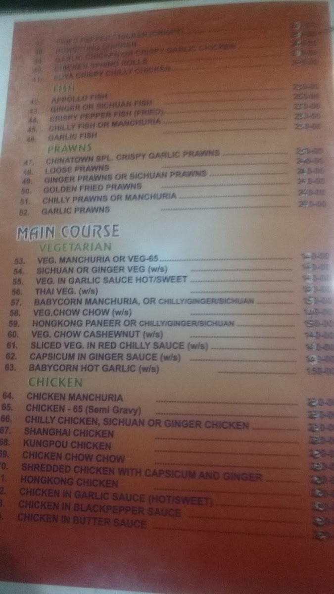 Menu China Town Chinese Restaurant-10