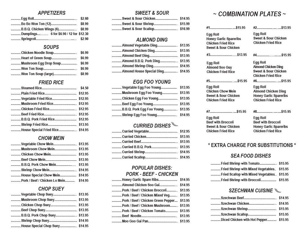 Menu China Village Restaurant-1