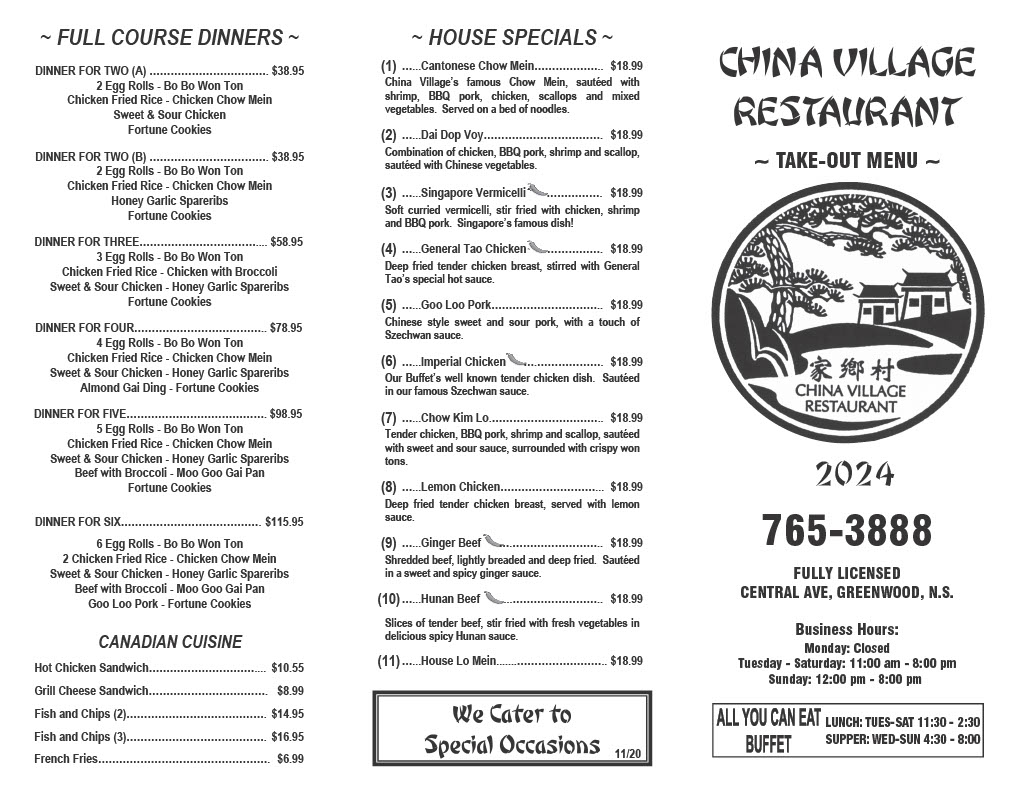 Menu China Village Restaurant-2