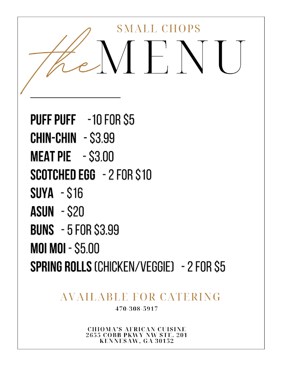 Menu Chioma's African Cuisine-2