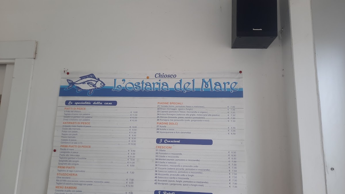 Menu Chiosco L'ostaria Del Mare-9