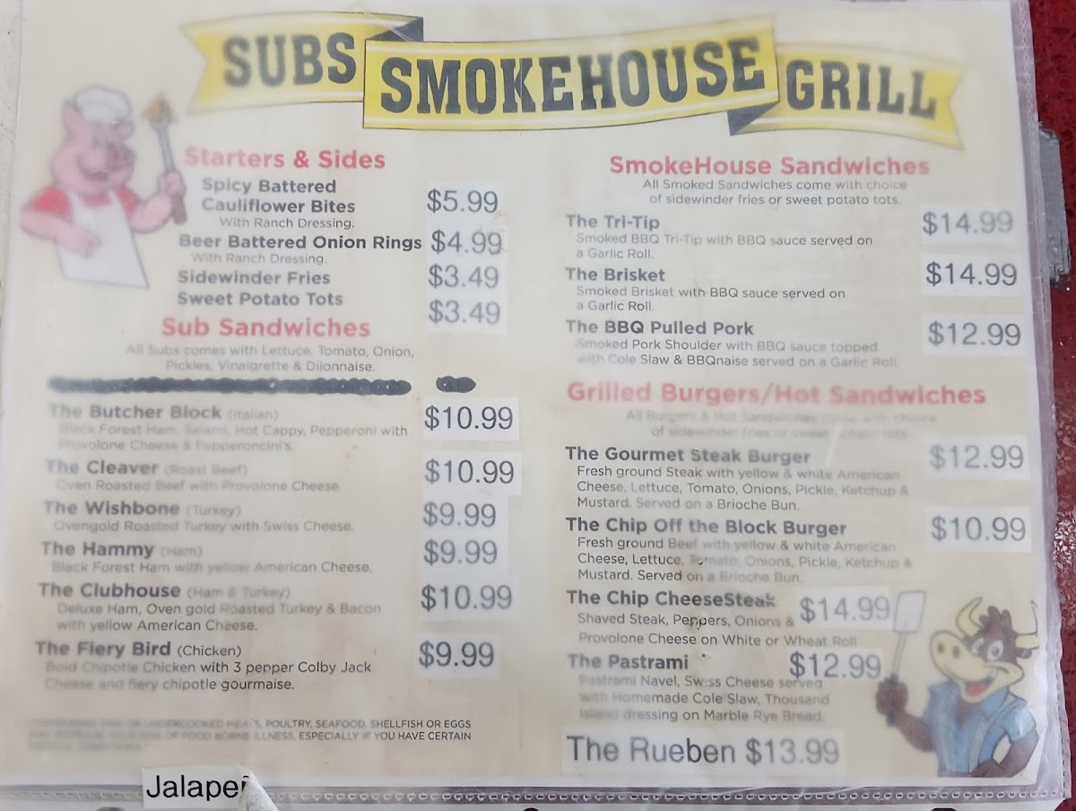 Menu Chip Off The Block Deli Subs Smoke House Grill-10