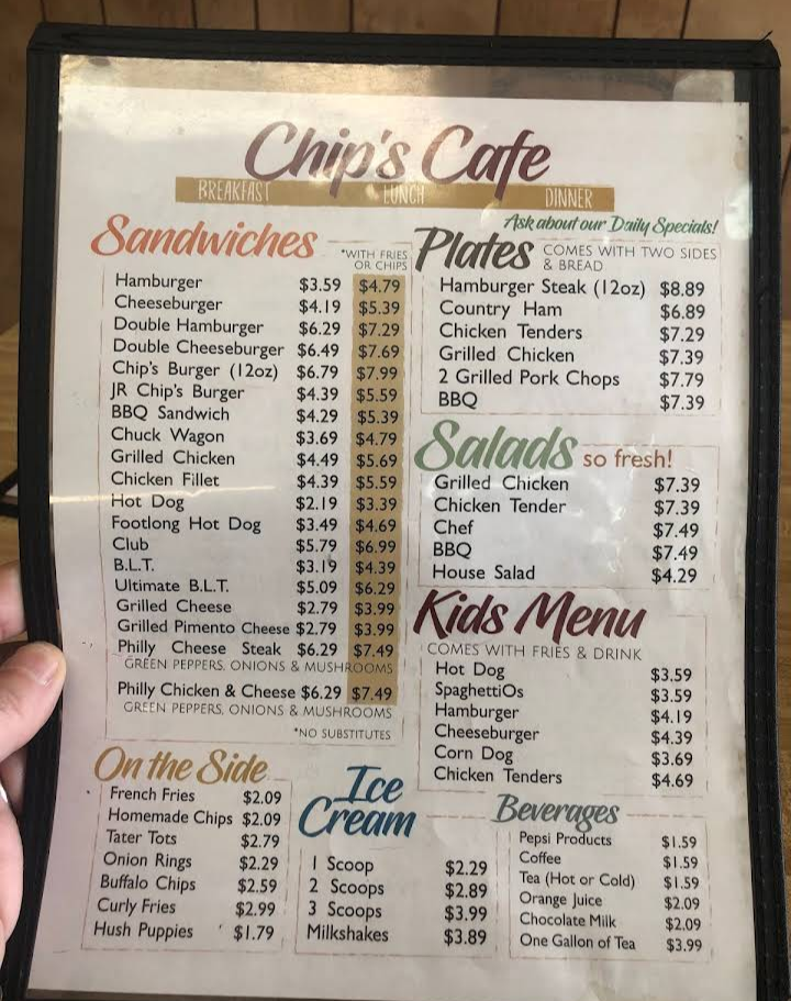Menu Chip's Cafe-1