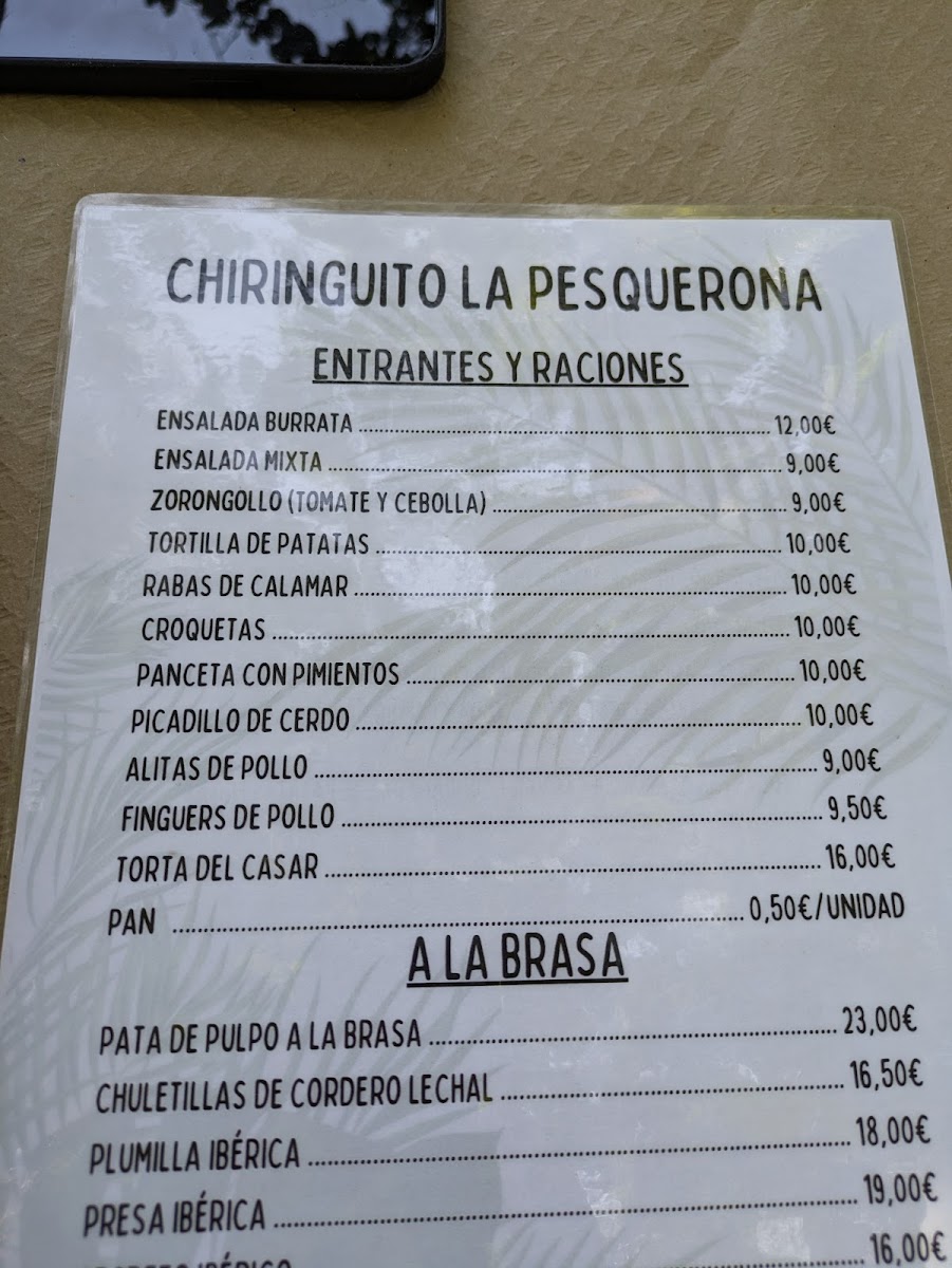 Menu Chiringuito La Pesquerona-1