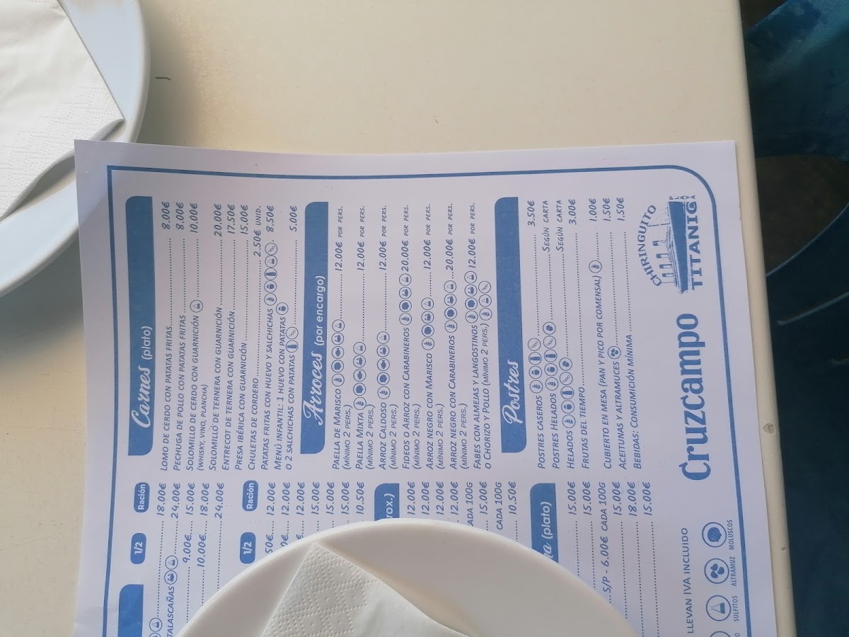 Menu Chiringuito Titanic Playa-5