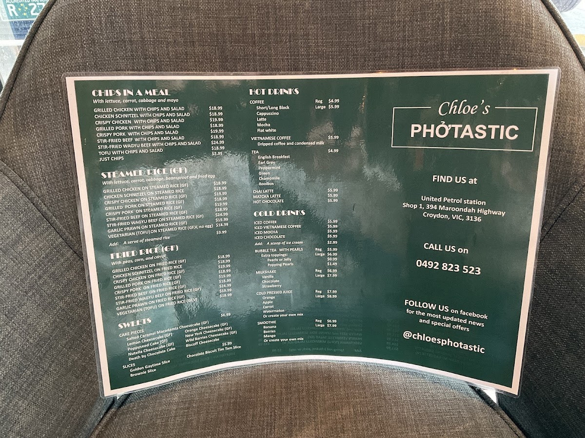 Menu Chloe’S Photastic-4