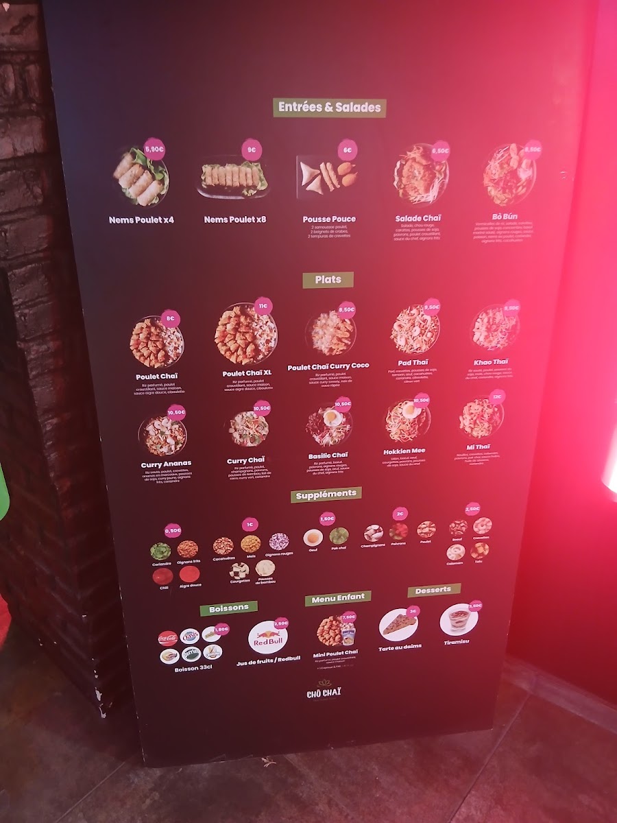 Menu Chô Chaï Montpellier Antigone - Thaï Street Food-1