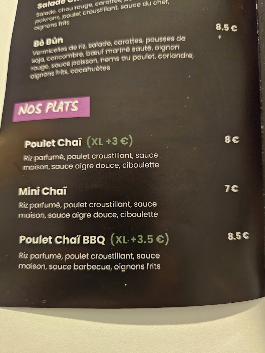 Menu Chô Chaï Montpellier Antigone - Thaï Street Food-2