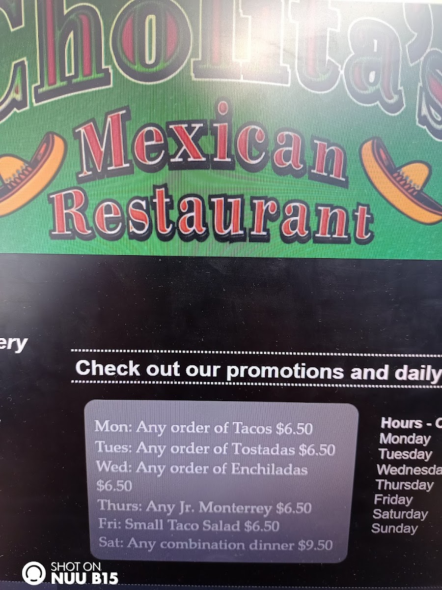 Menu Cholitas Mexican Restaurant-1
