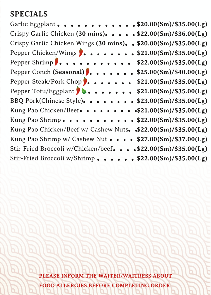 Menu Chon Saan Palace Belmopan-5