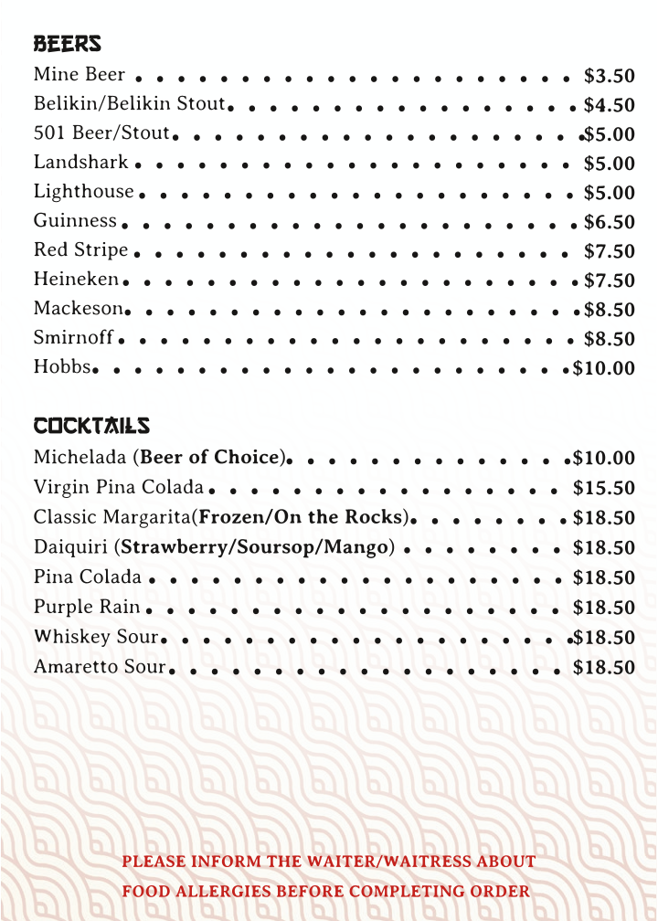 Menu Chon Saan Palace Belmopan-7