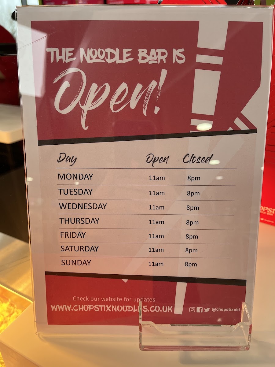 Menu Chopstix - Blackburn Xtra-5