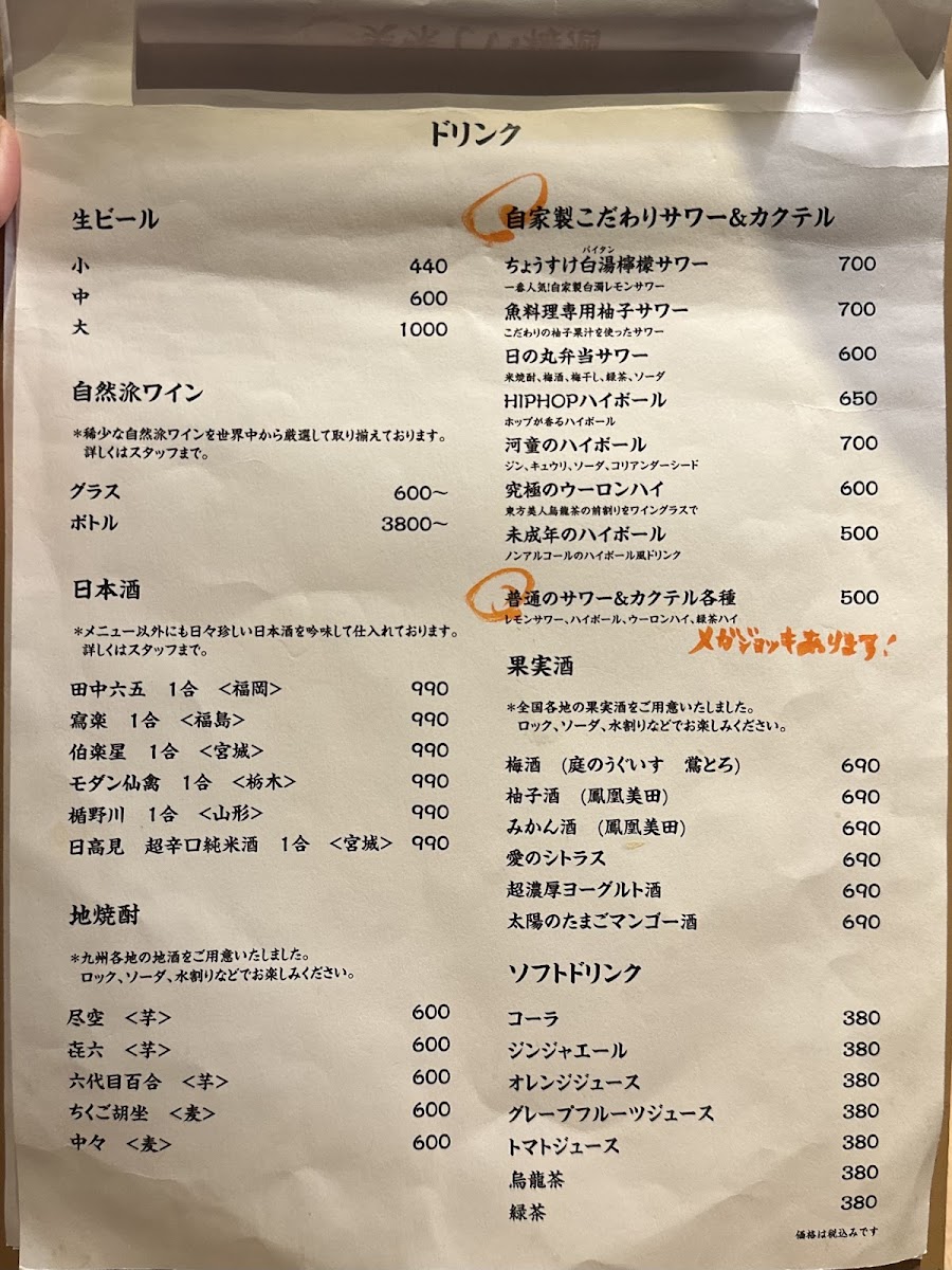 Menu Chousuke Nakameguro-2