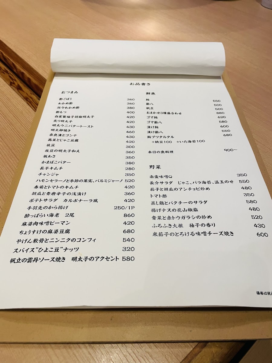 Menu Chousuke Nakameguro-9