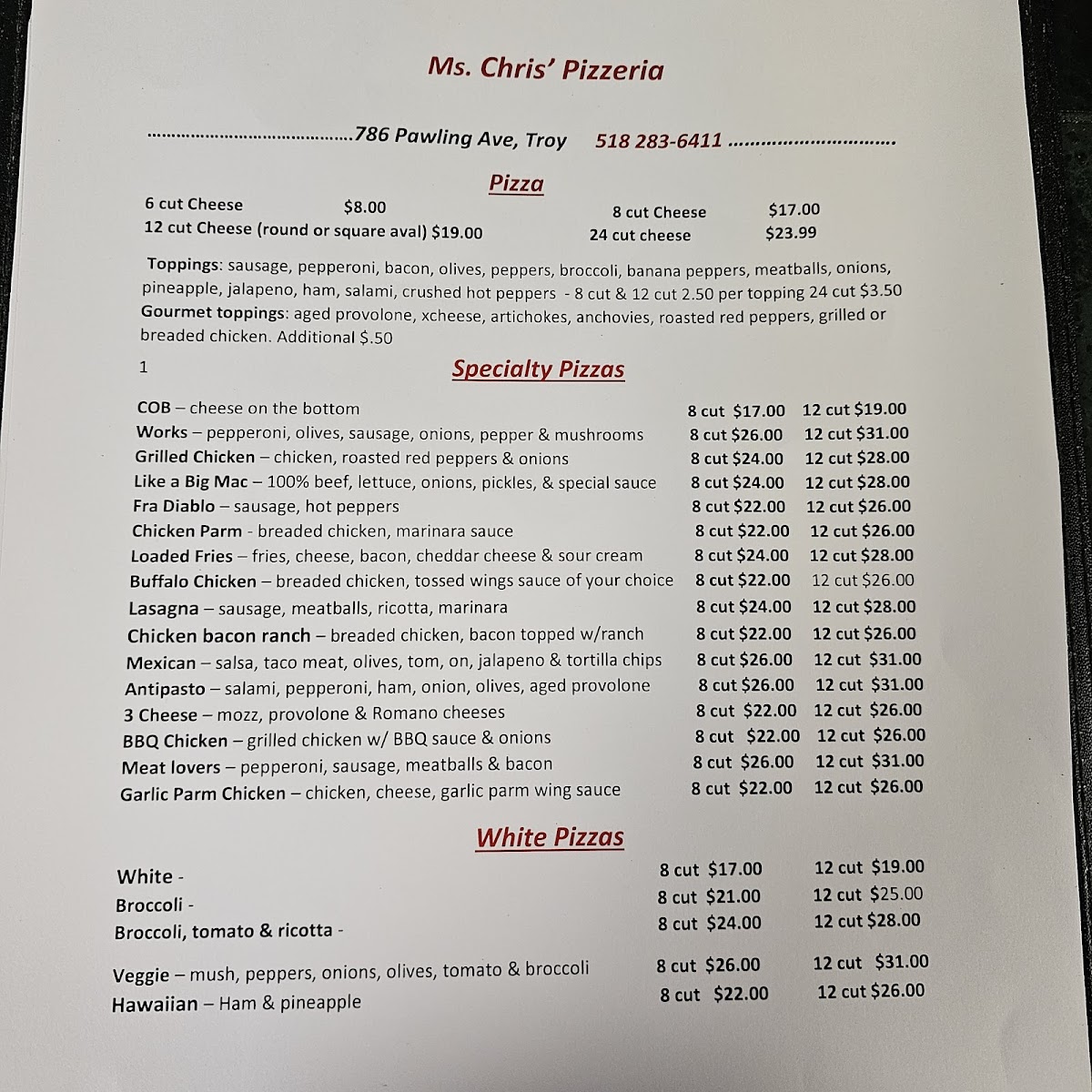 Menu Chris' Pizzeria-1