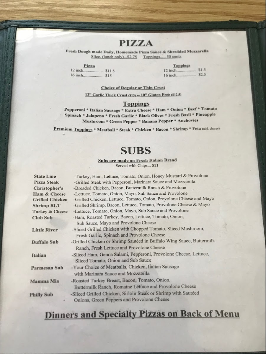 Menu Christopher's Pizza-8