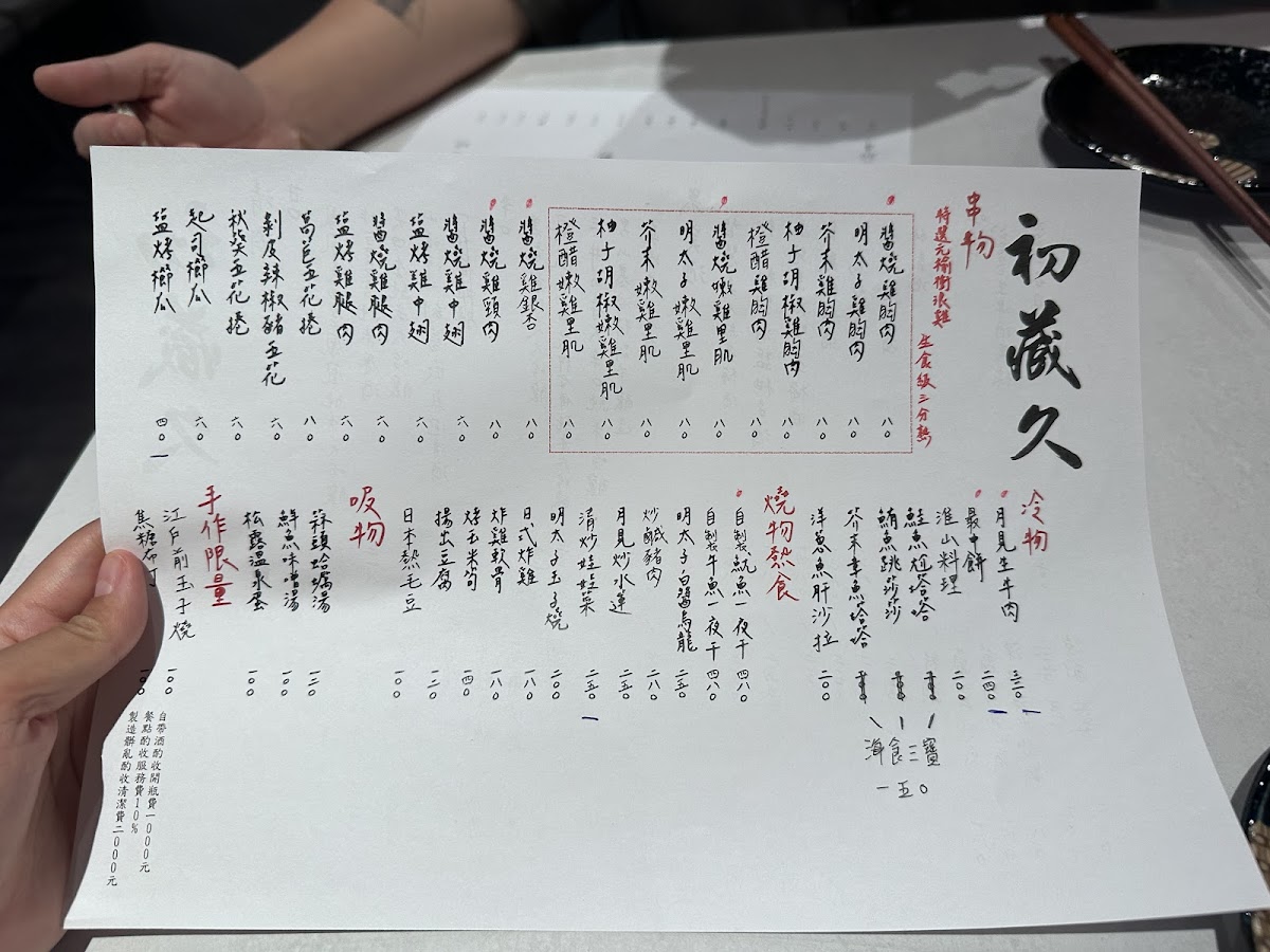 Menu Chu Cang Jiu Izakaya Restaurant-10