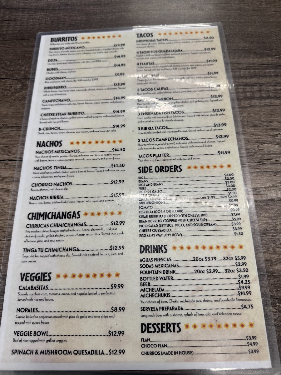 Menu Chukis Tacos #2-1