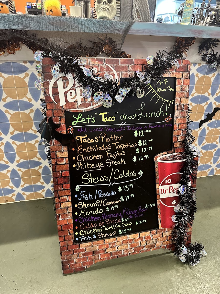 Menu Chukis Tacos #2-10