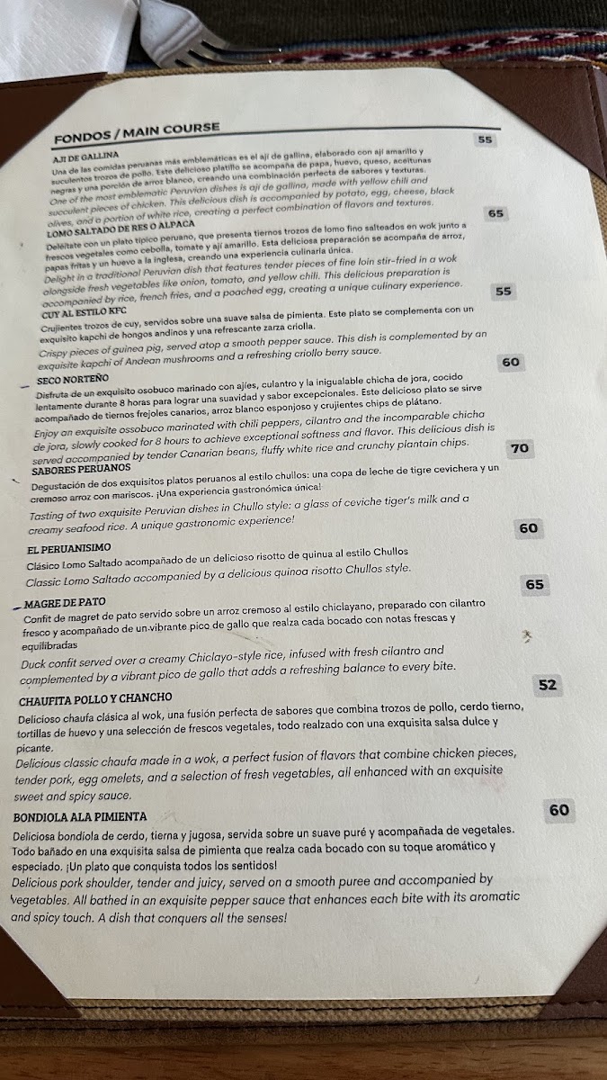 Menu Chullos Machupicchu Restaurant-10