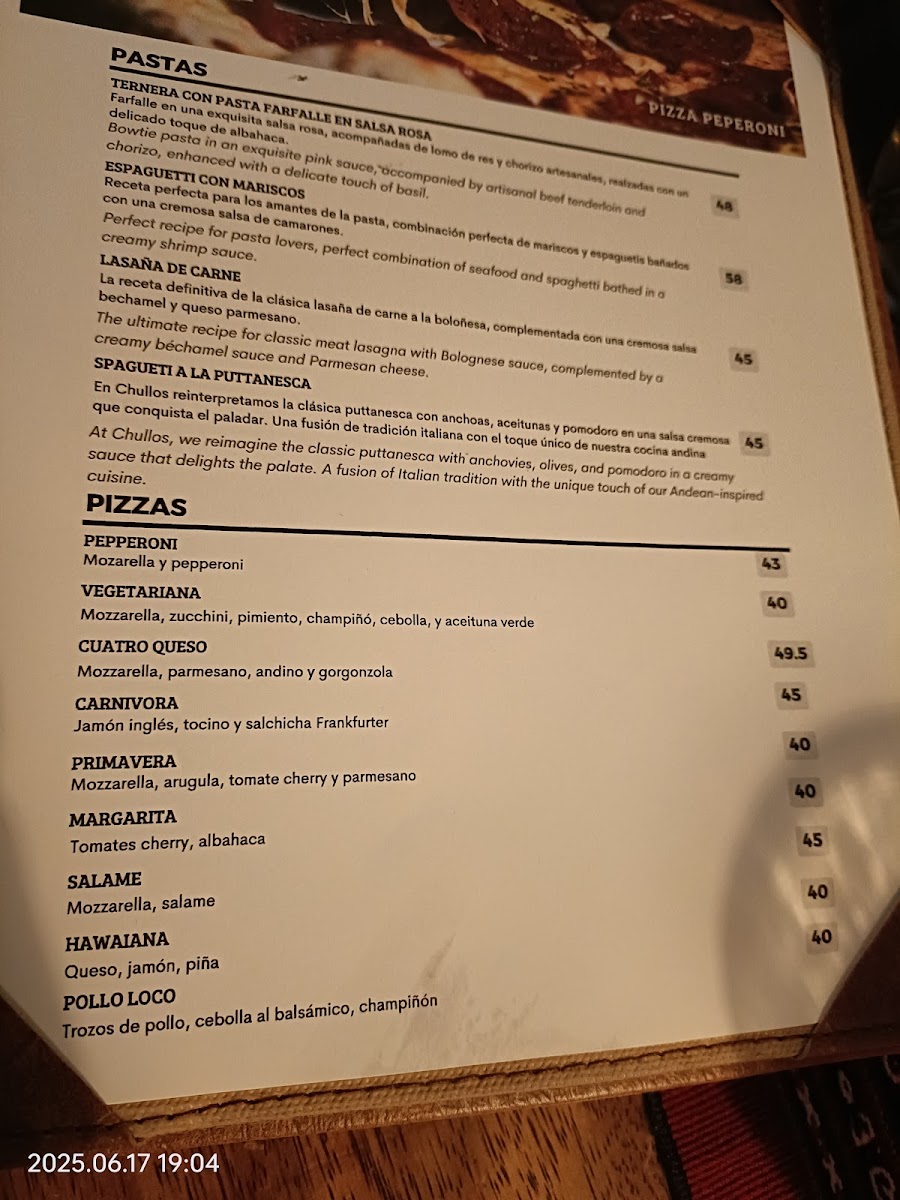 Menu Chullos Machupicchu Restaurant-9