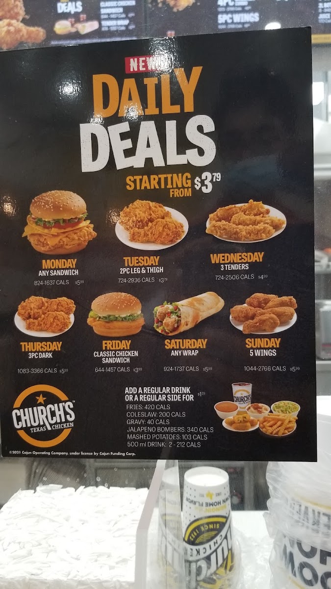 Menu Church's Texas Chicken - Fried Chicken York-7
