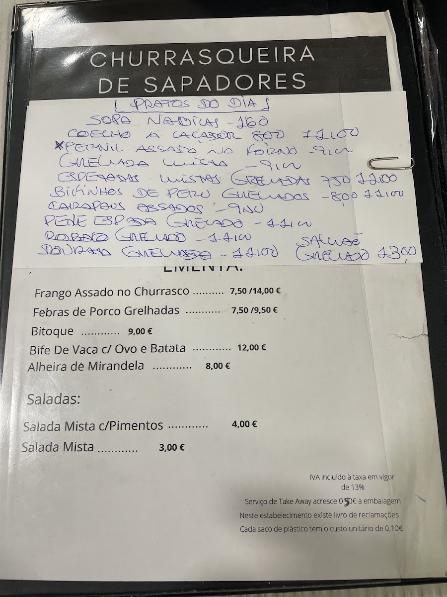 Menu Churrasqueira De Sapadores-1