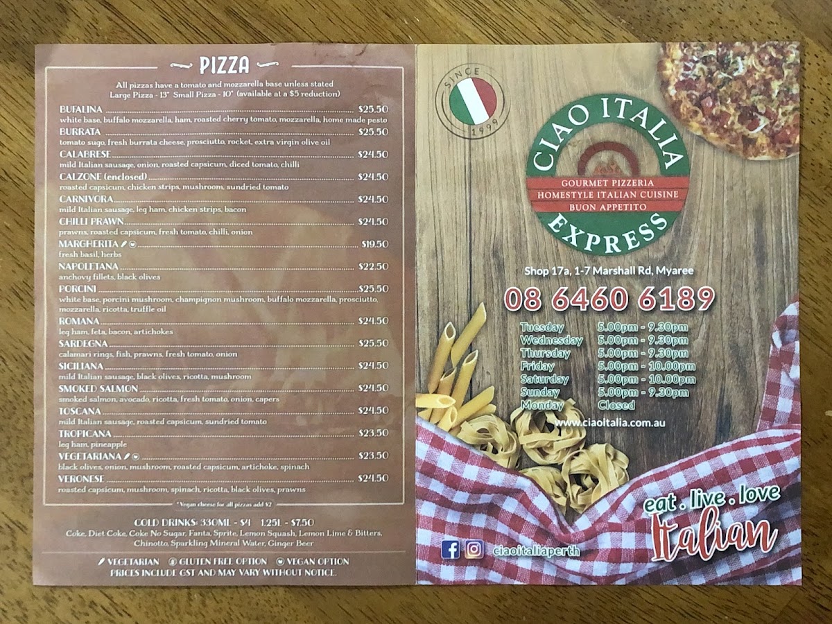 Menu Ciao Italia Express-4