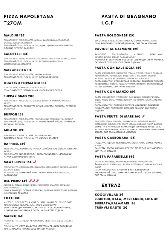 Menu Ciao Ragazzi Restoran-1