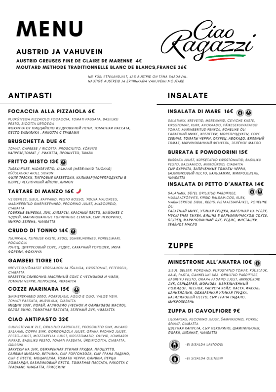 Menu Ciao Ragazzi Restoran-3
