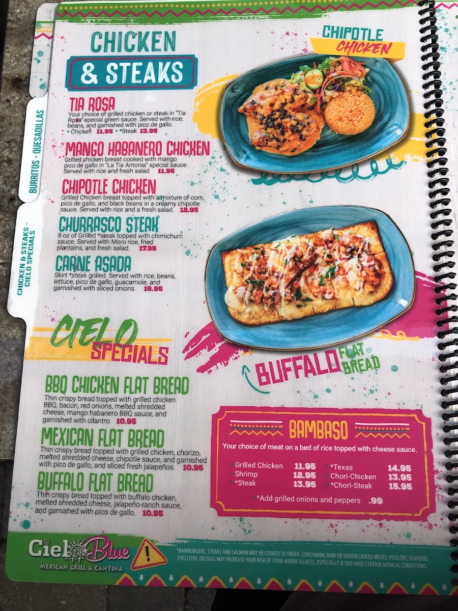 Menu Cielo Blue Mexican Grill And Cantina-3