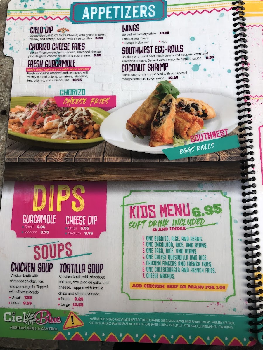 Menu Cielo Blue Mexican Grill And Cantina-6