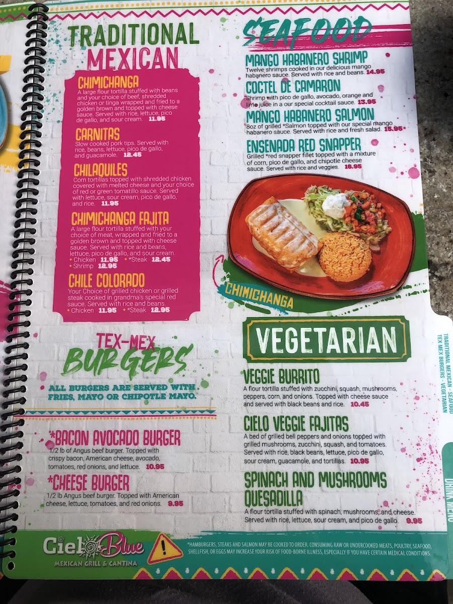 Menu Cielo Blue Mexican Grill And Cantina-8