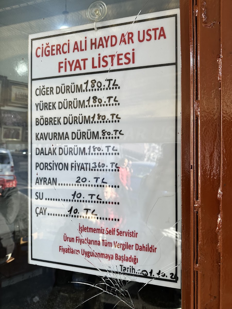 Menu Ciğerci Ali Haydar-2
