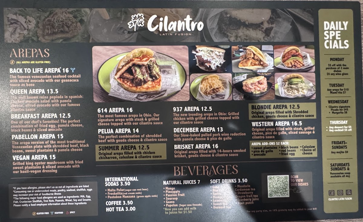 Menu Cilantro Latin Fusion-1