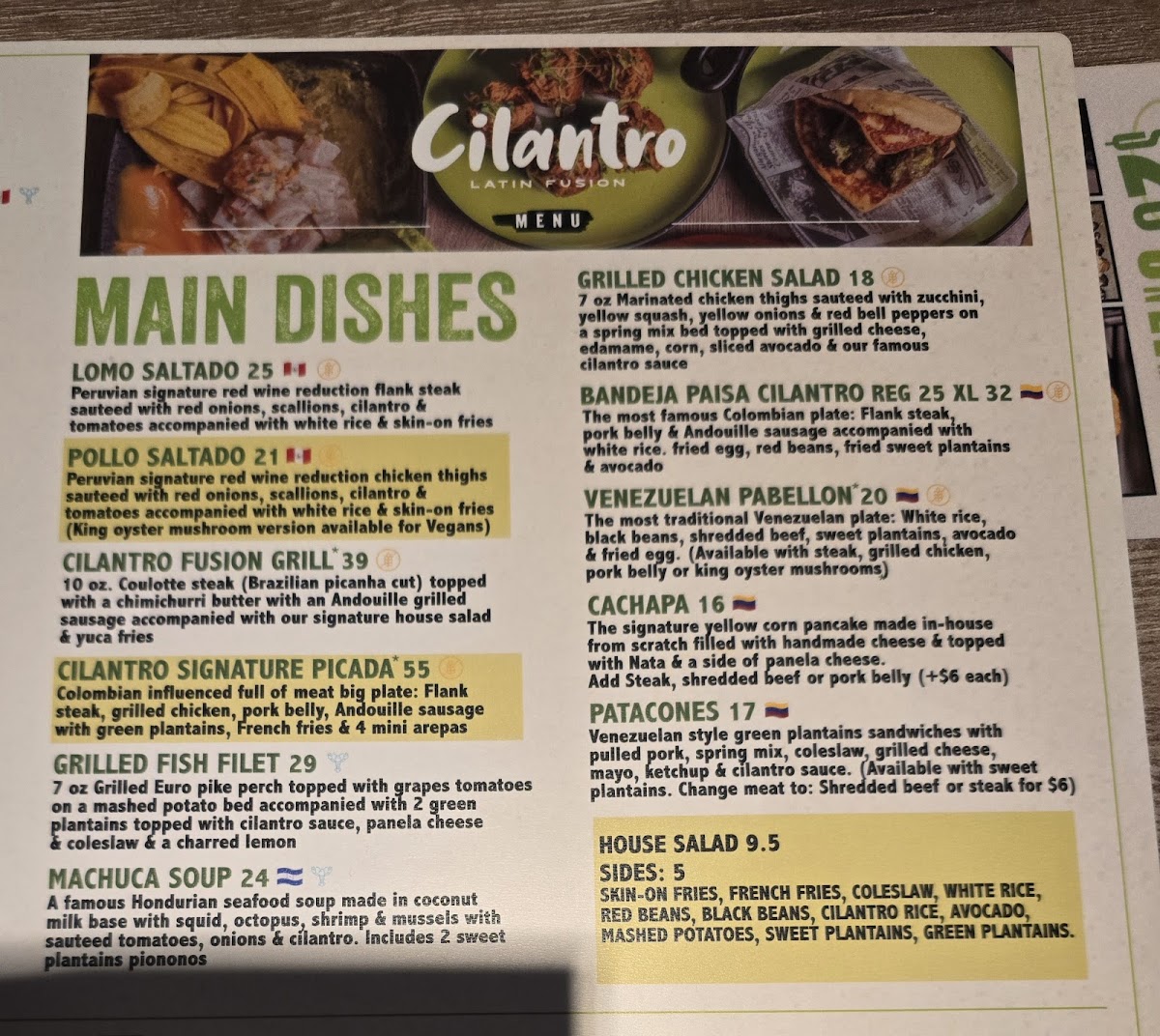Menu Cilantro Latin Fusion-7