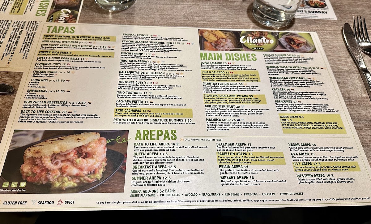 Menu Cilantro Latin Fusion-8