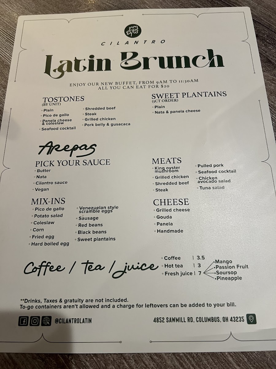 Menu Cilantro Latin Fusion-9