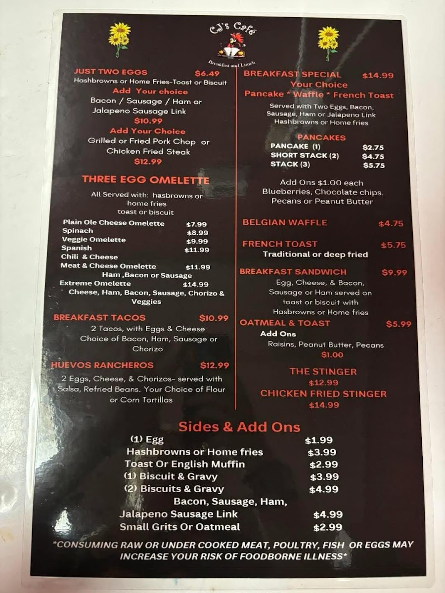 Menu Cj's Cafe-1